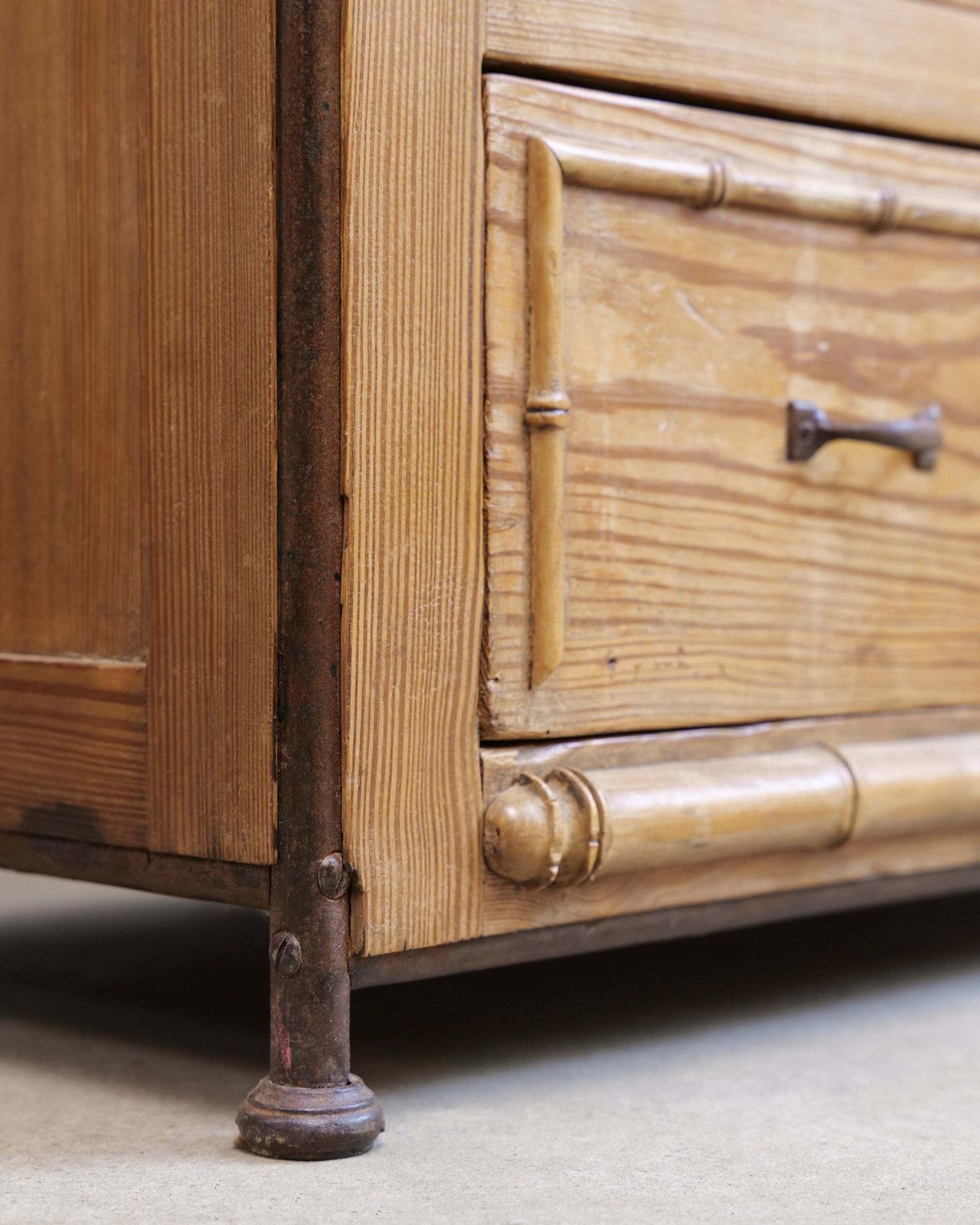 French Faux Bamboo Dresser With Marble Top photo for sale