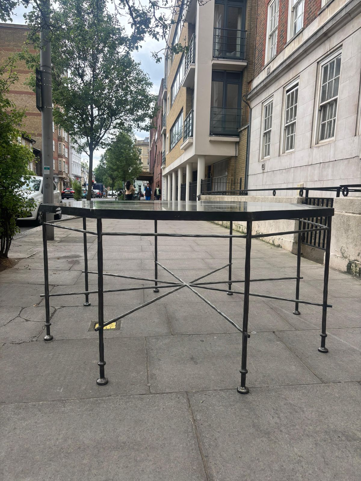 Octagonal Glass Topped Table photo for sale