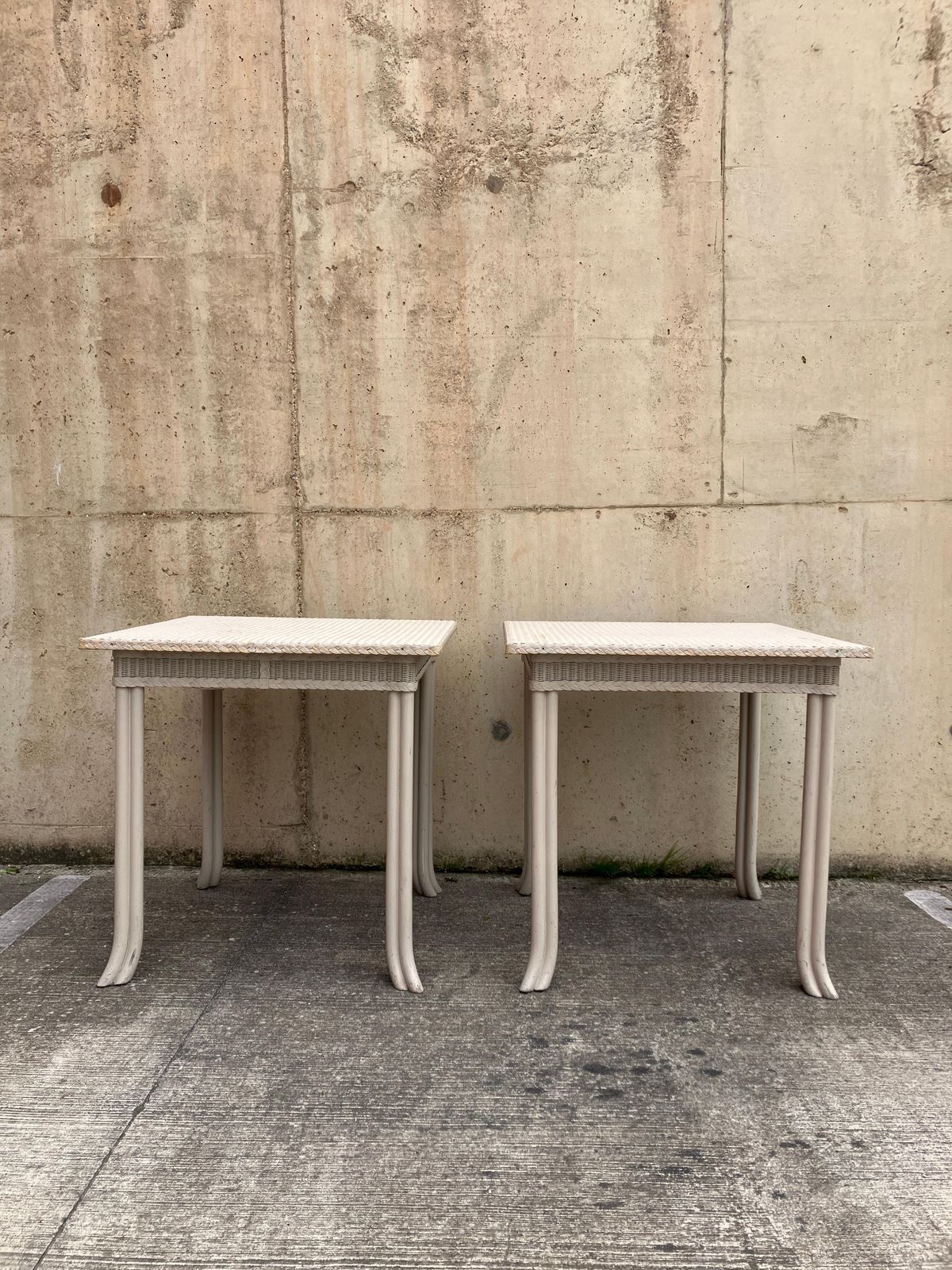 Antique Pair Of End Tables By Lloyd Loom Handmade In England photo furniture