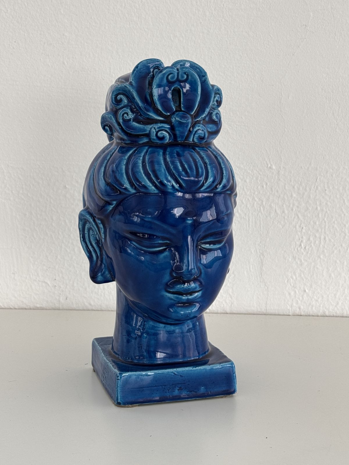 Aldo Londi For Bitossi Kwan Yin Buddha Rimini Blu, Italy, 1970s photo 1550.0