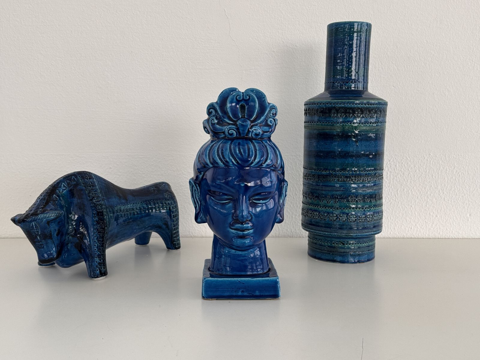 Aldo Londi For Bitossi Kwan Yin Buddha Rimini Blu, Italy, 1970s photo vinterior