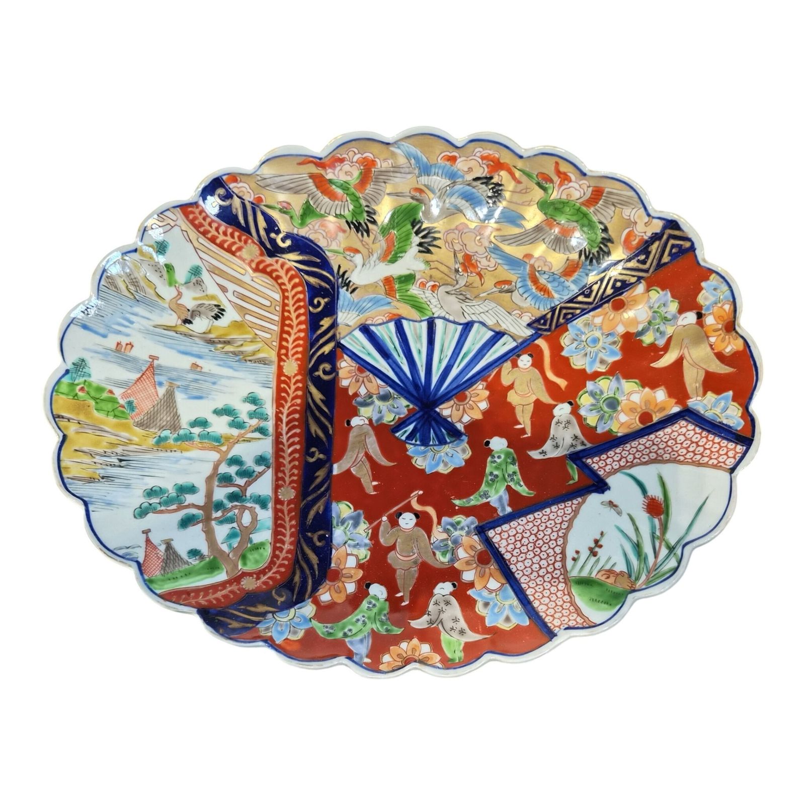Groot paar Japanse Arita Imari sierborden, Meiji-periode, ca. 1880-1900 photo 600.0