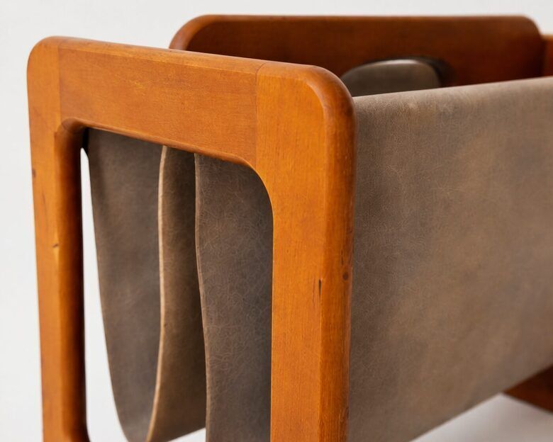 Danish Design Magazine Holder, 1960s – Teak photo for sale
