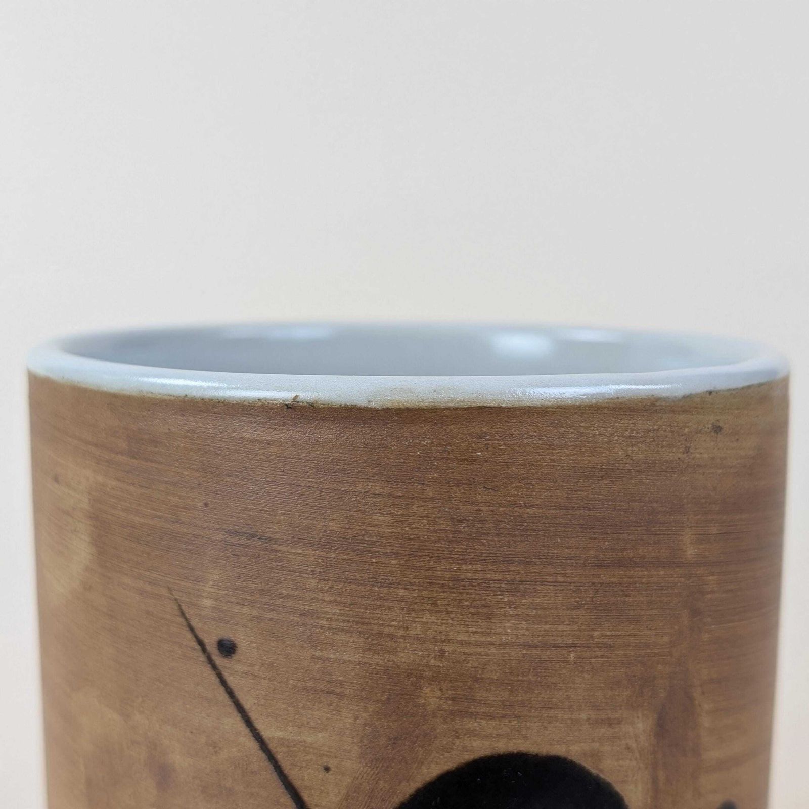 Ceramic Brush Holder, Poterie De La Colombe French Studio Pottery Pen Cup, Abstract Art photo for sale