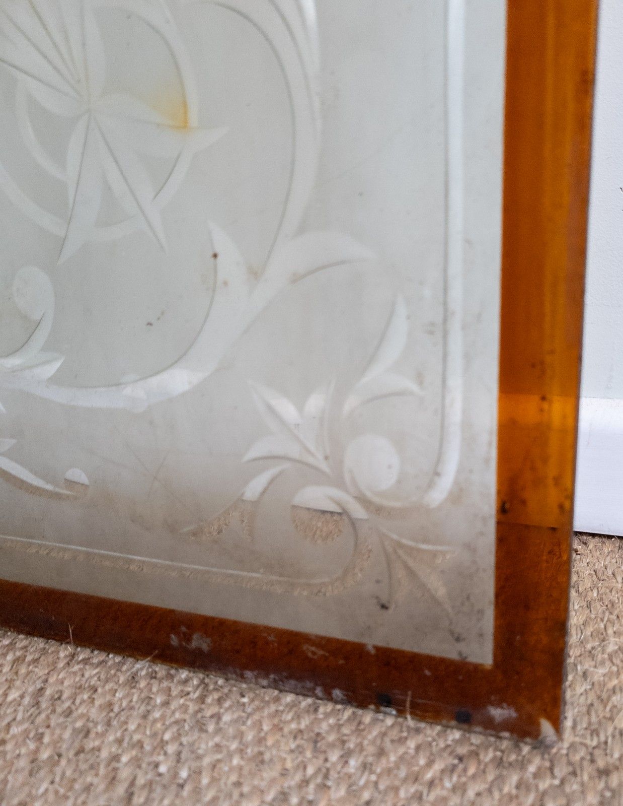 photo for sale Antique Vintage Glass 'Wine Counter' Bar Glass Sign Window Reclaimed Large 121cm