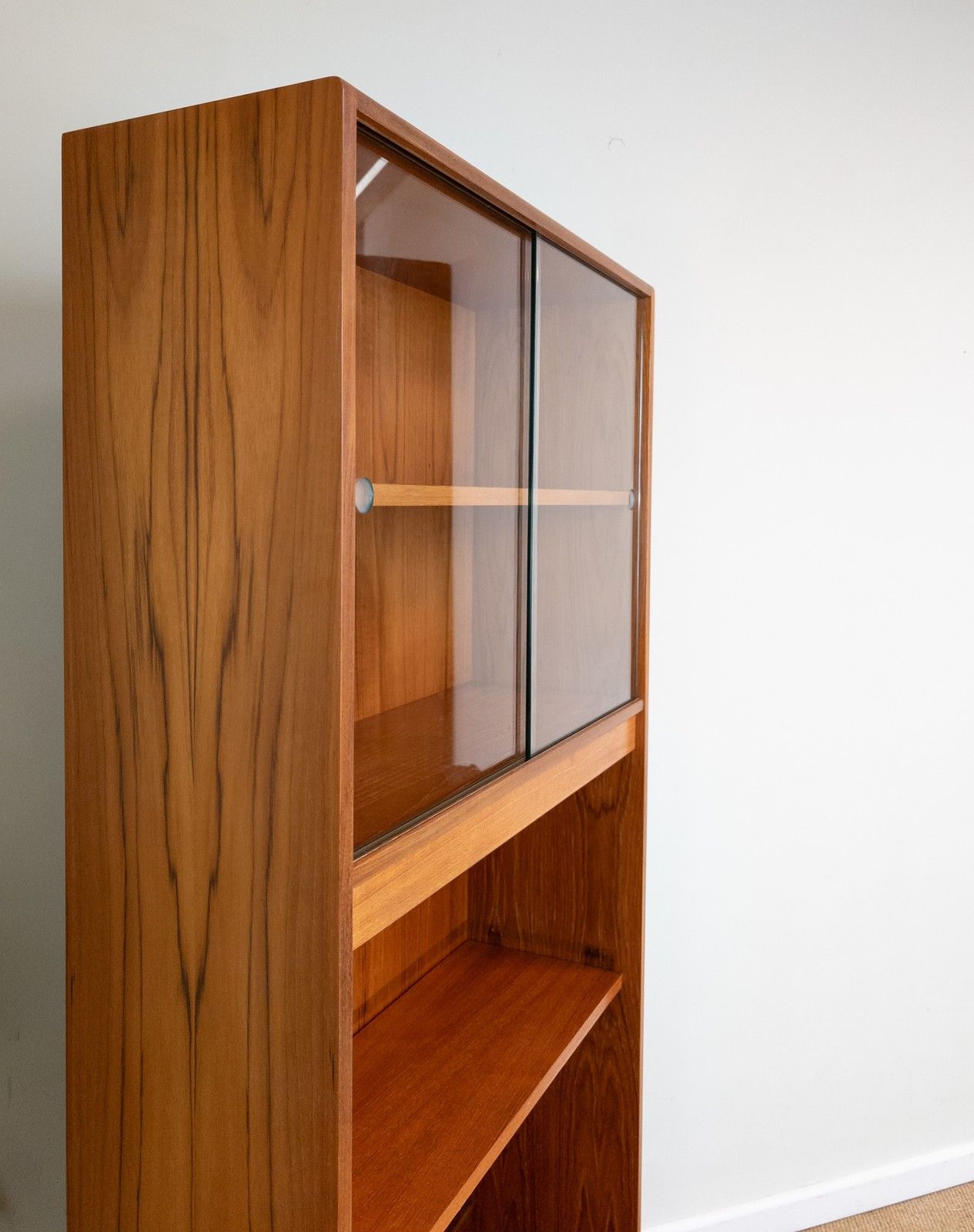 Refinished Vintage Mid Century Teak G Plan Bookcase Tall Shelf Shelves Bookshelf photo for sale