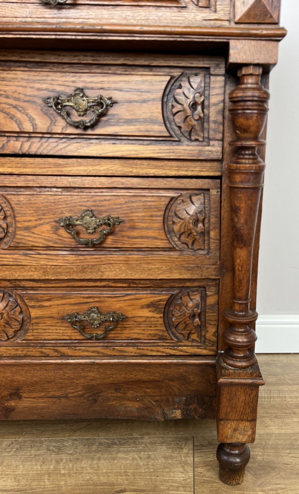 photo buy Chest Of Drawers Antique French Style Marble Top Walnut Cabinet Lot 6077