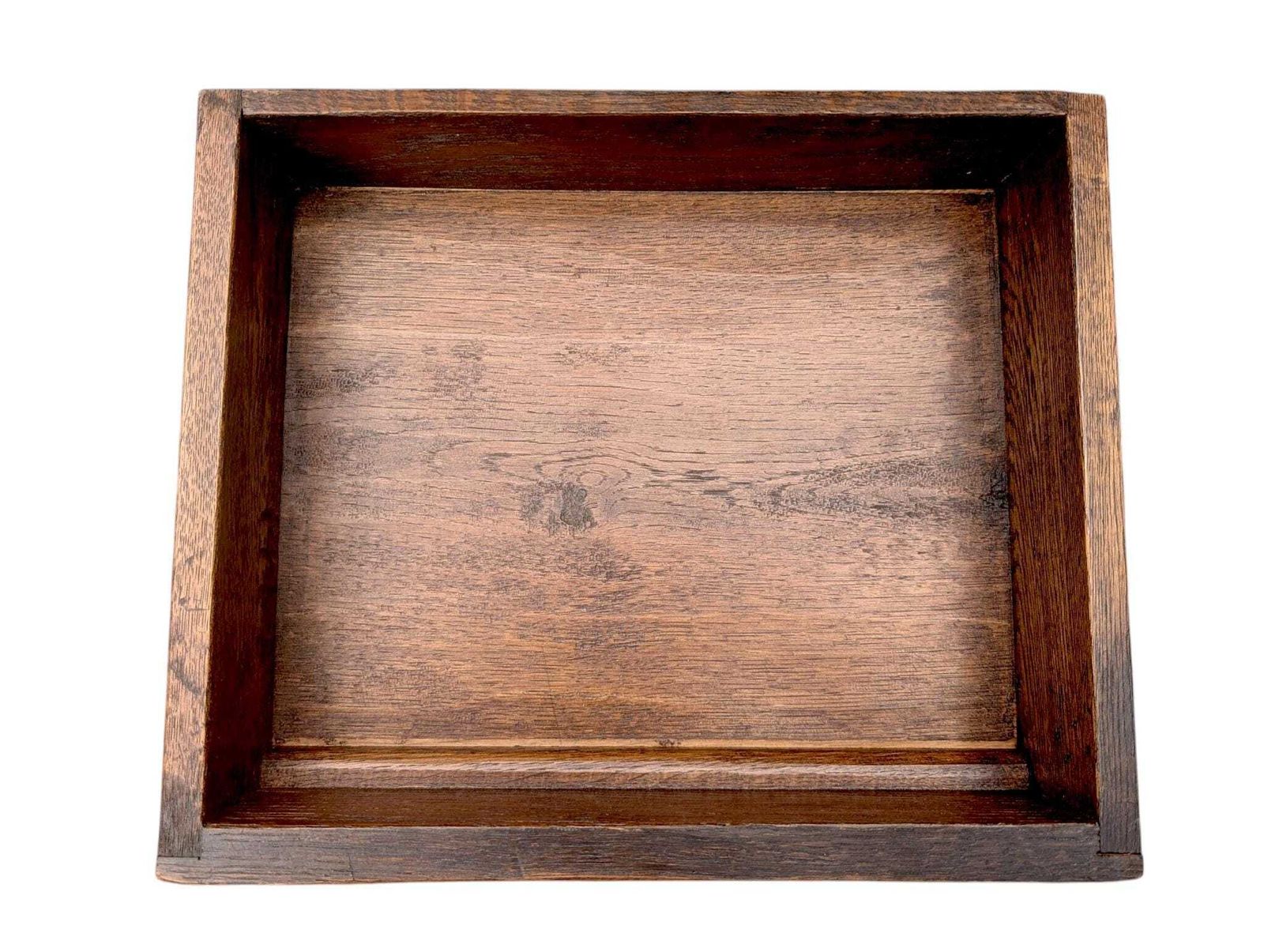 photo vintage 1930s Carved Oak Side Table With Hidden Drawer Tudor Revival Style