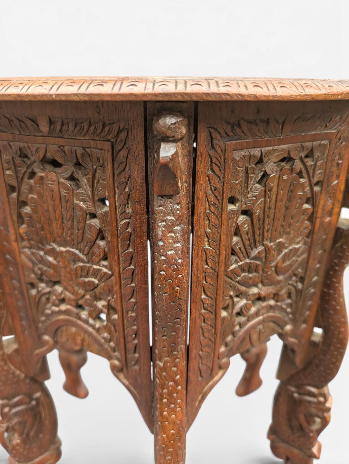 268.0 Indonesian Carved Wood Side Table, Mid 20th Century photo