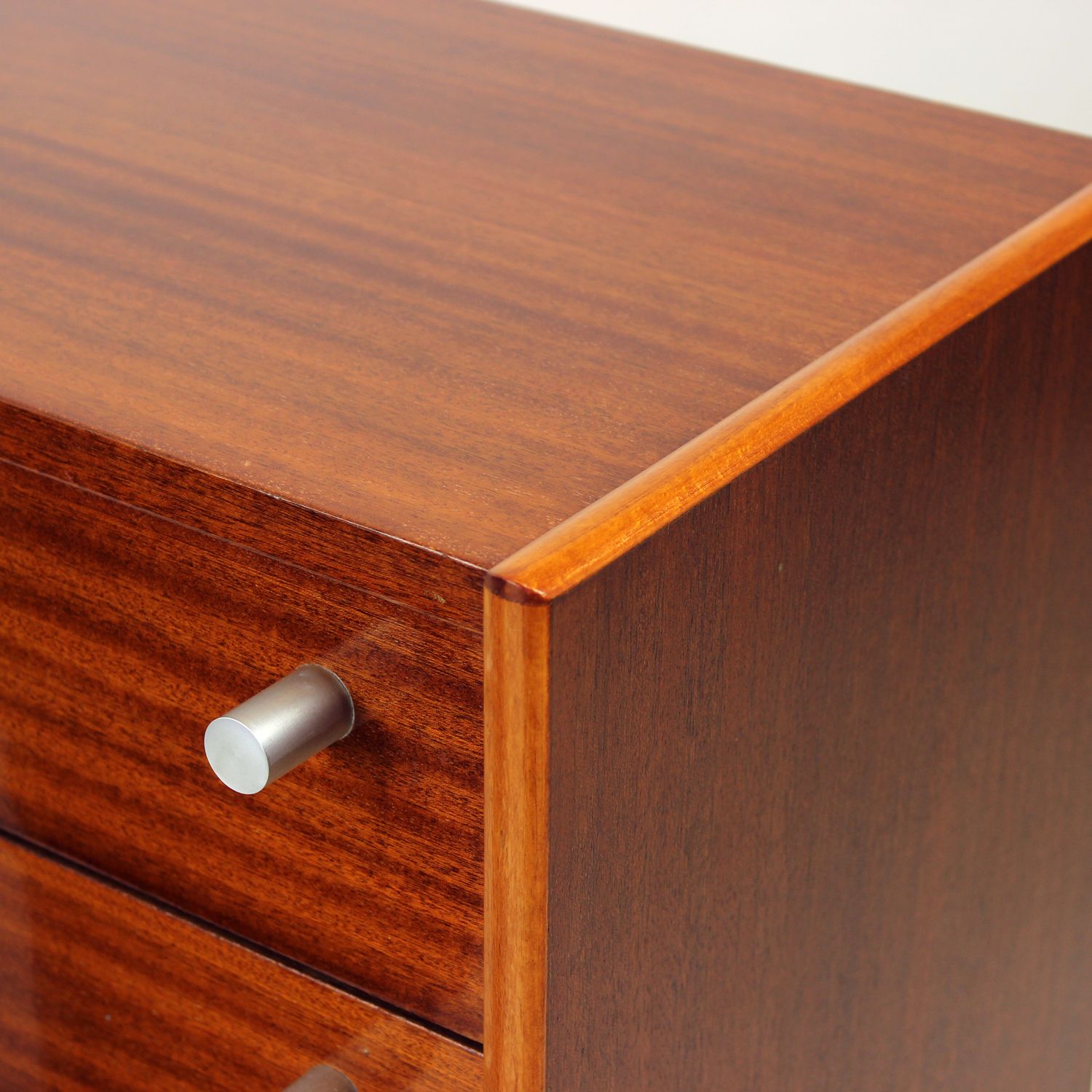 Set Of 2 Square Bedside Tables In Mahogany, Czechoslovakia 1970s photo vinterior