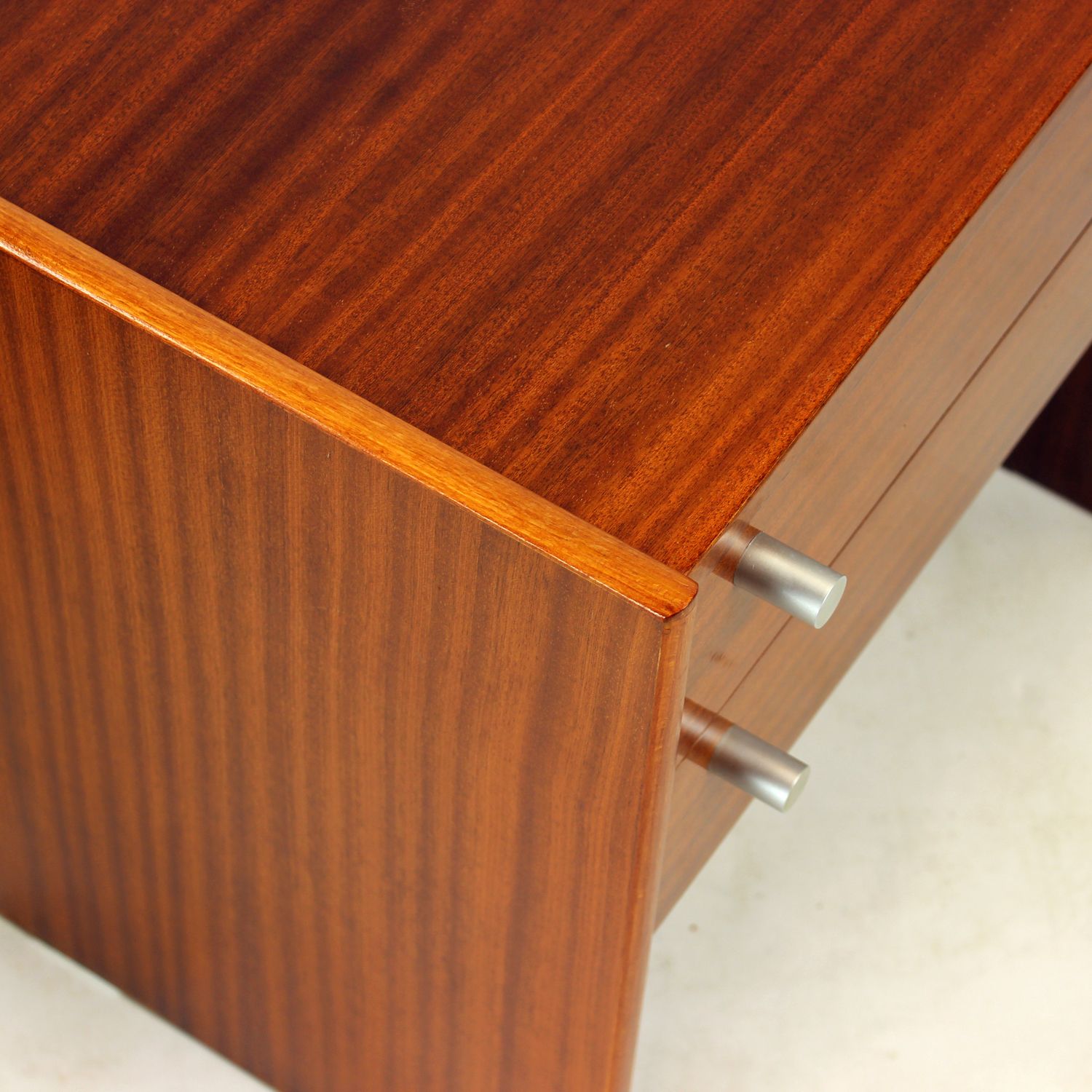 920.0 Set Of 2 Square Bedside Tables In Mahogany, Czechoslovakia 1970s photo