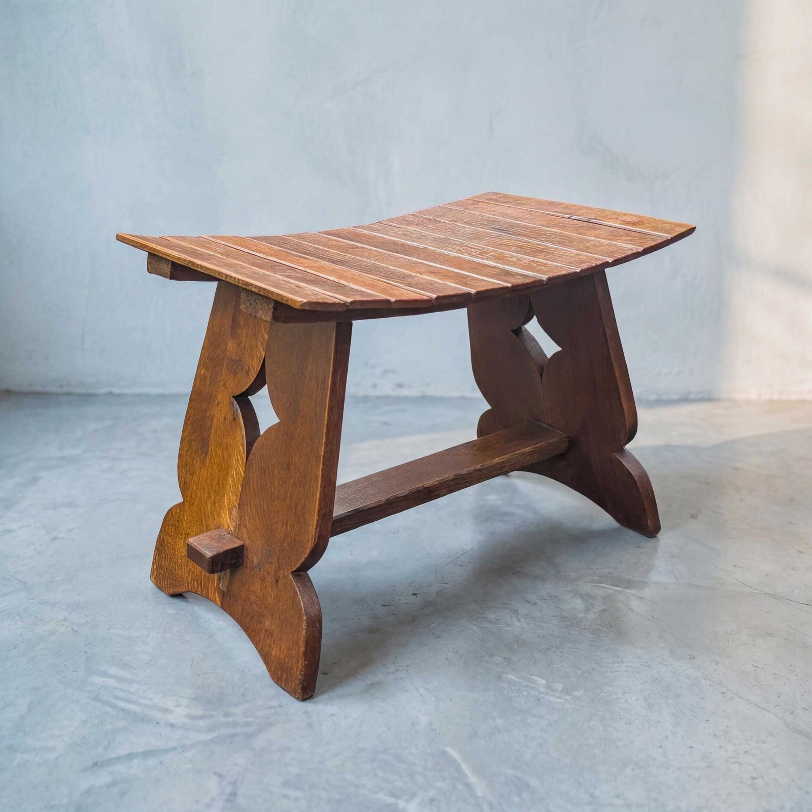 Arts And Crafts Oak Bench Small Rustic Farmhouse Hall Seat