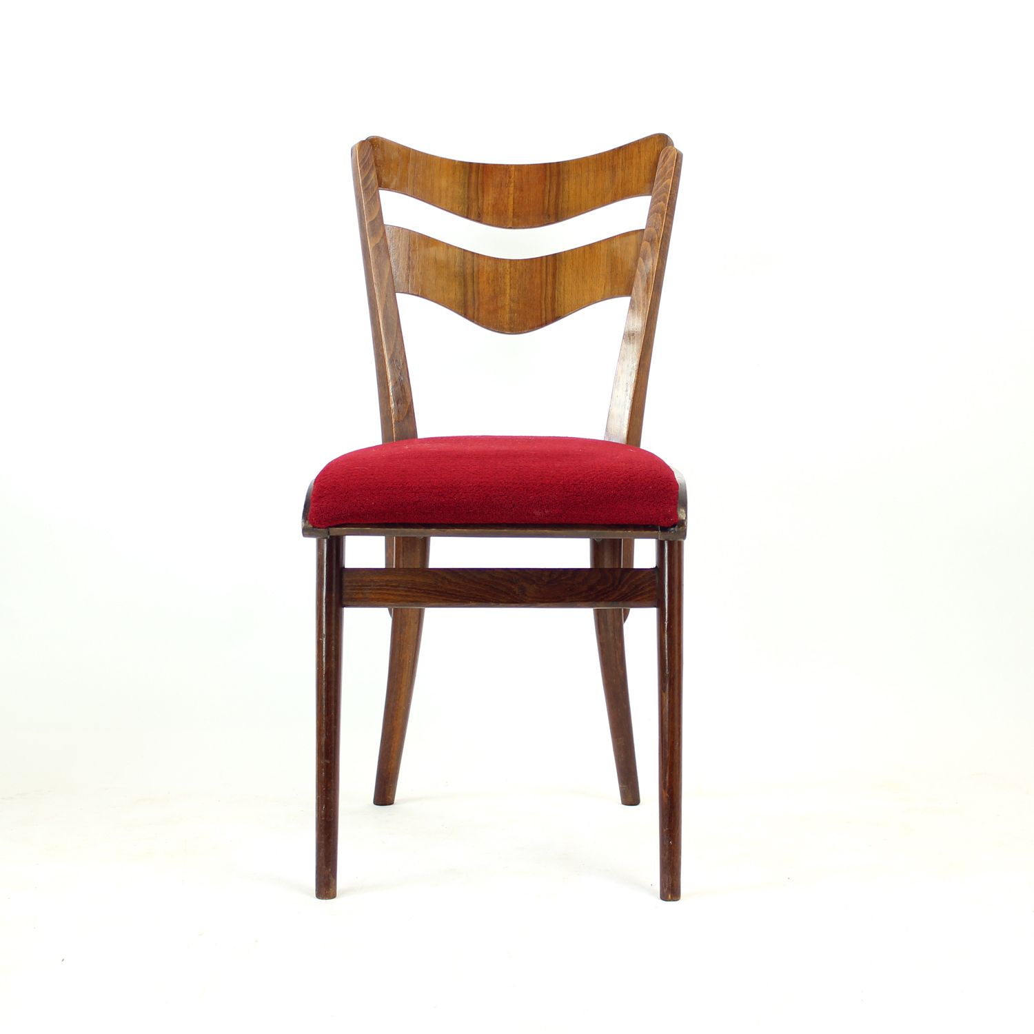 Set van 4 eetkamerstoelen in eik en walnoot, Tsjecho-Slowakije, jaren 1960 photo for sale