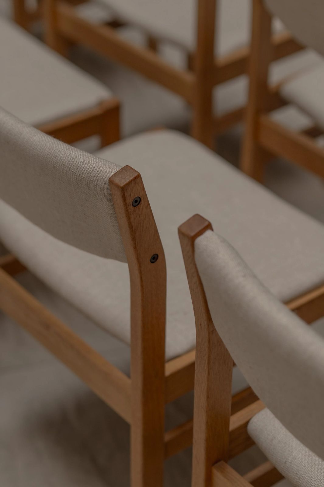 Set Of Eight Dining Chairs By Børge Mogensen For Fdb Møbler, Denmark photo vintage