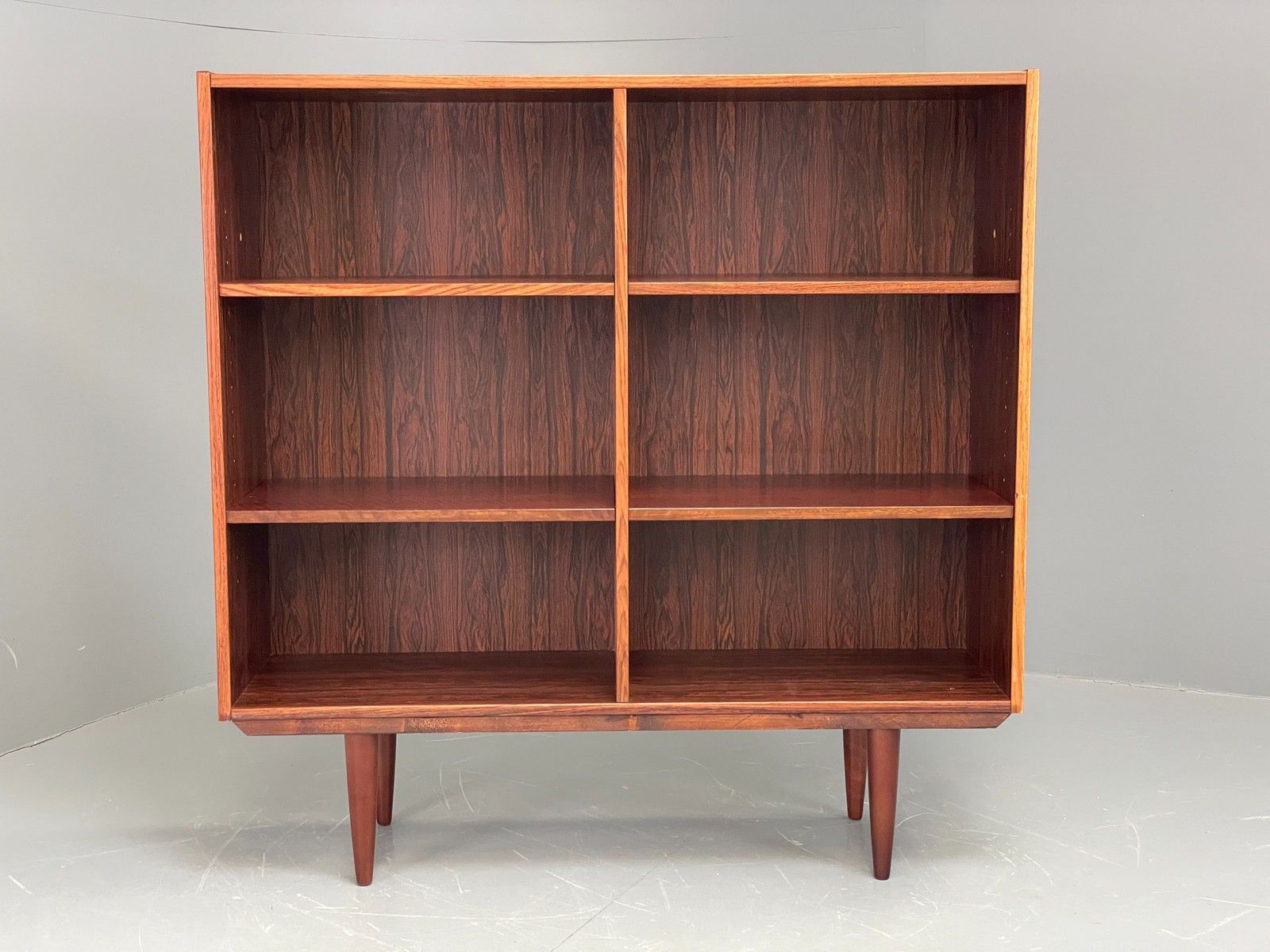 Vintage Danish 1970s Bookcase Mid Century Shelving Retro Darkwood Eb12067