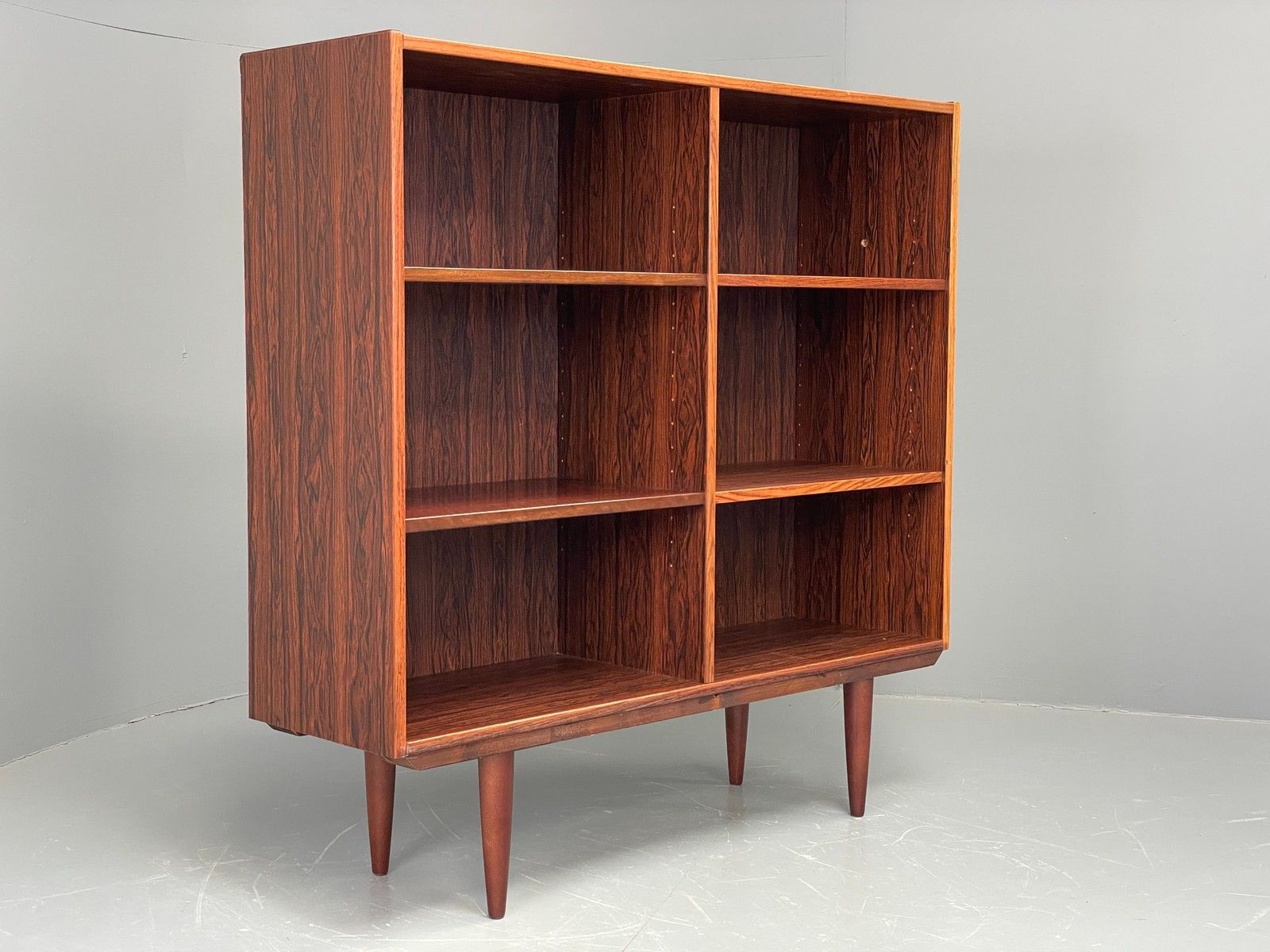 Vintage Danish 1970s Bookcase Mid Century Shelving Retro Darkwood Eb12067 photo for sale