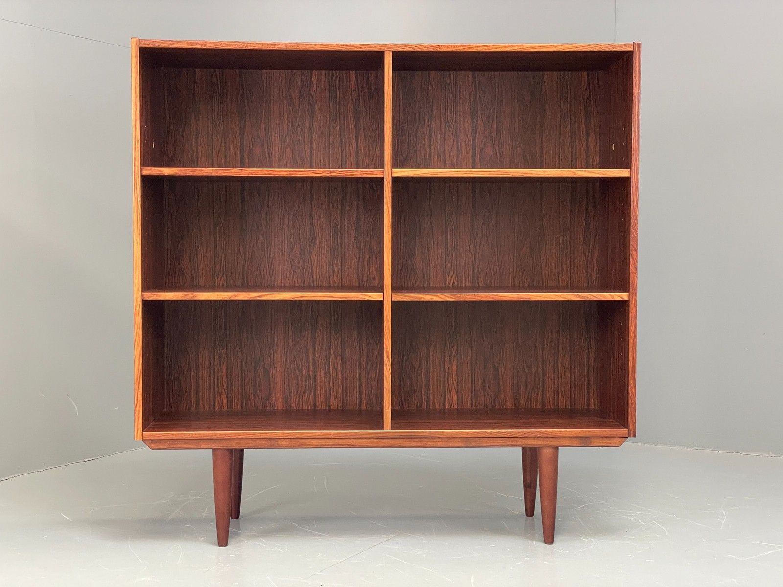 Vintage Danish 1970s Bookcase Mid Century Shelving Retro Darkwood Eb12068