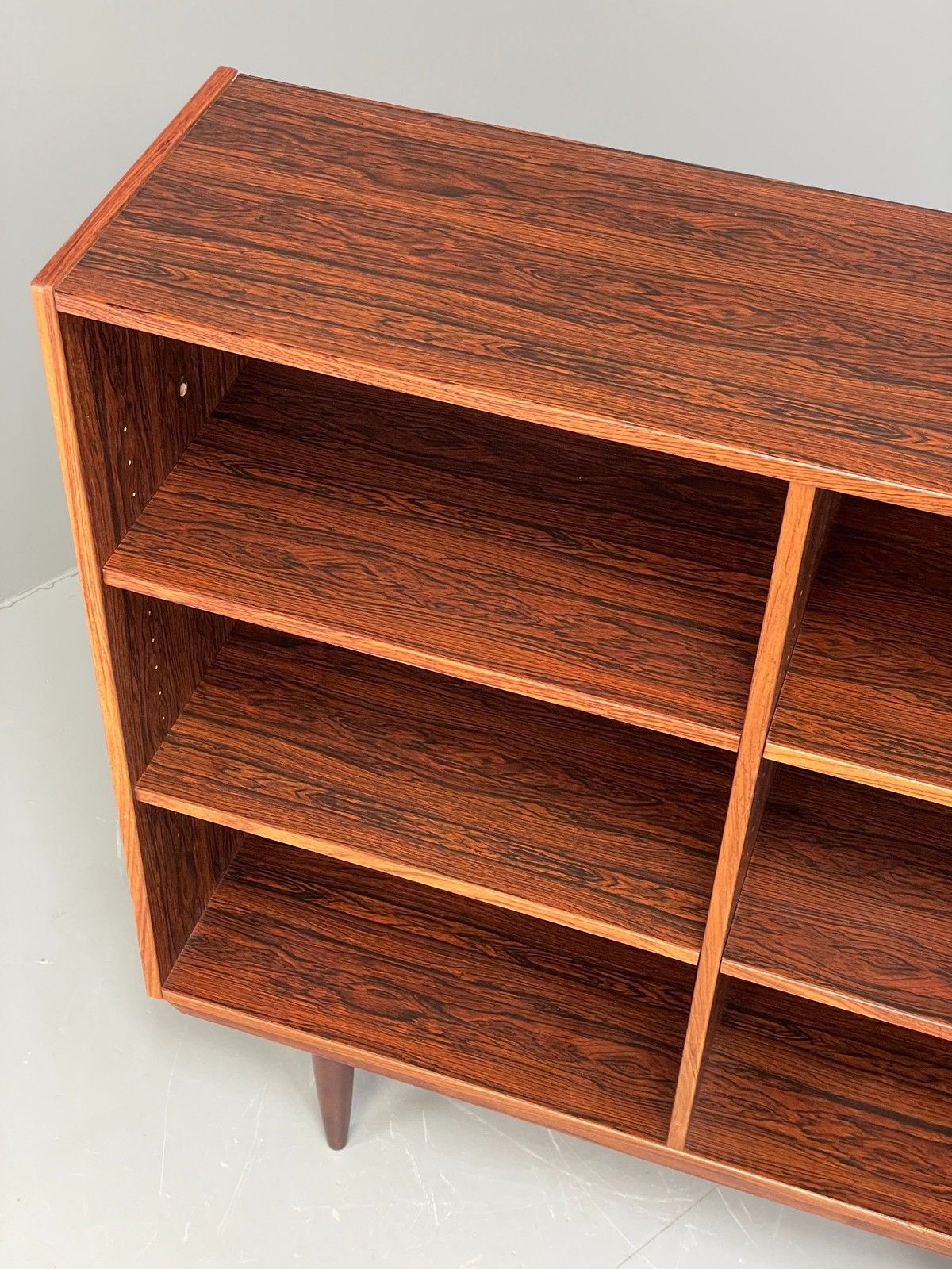 photo vinterior Vintage Danish 1970s Bookcase Mid Century Shelving Retro Darkwood Eb12068