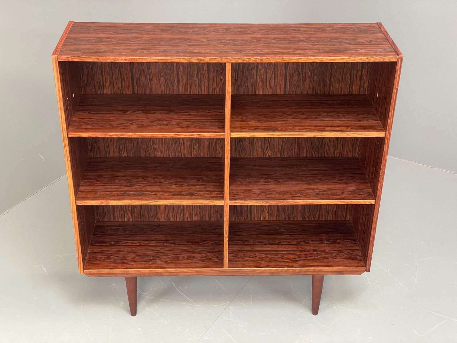 photo vintage Vintage Danish 1970s Bookcase Mid Century Shelving Retro Darkwood Eb12068