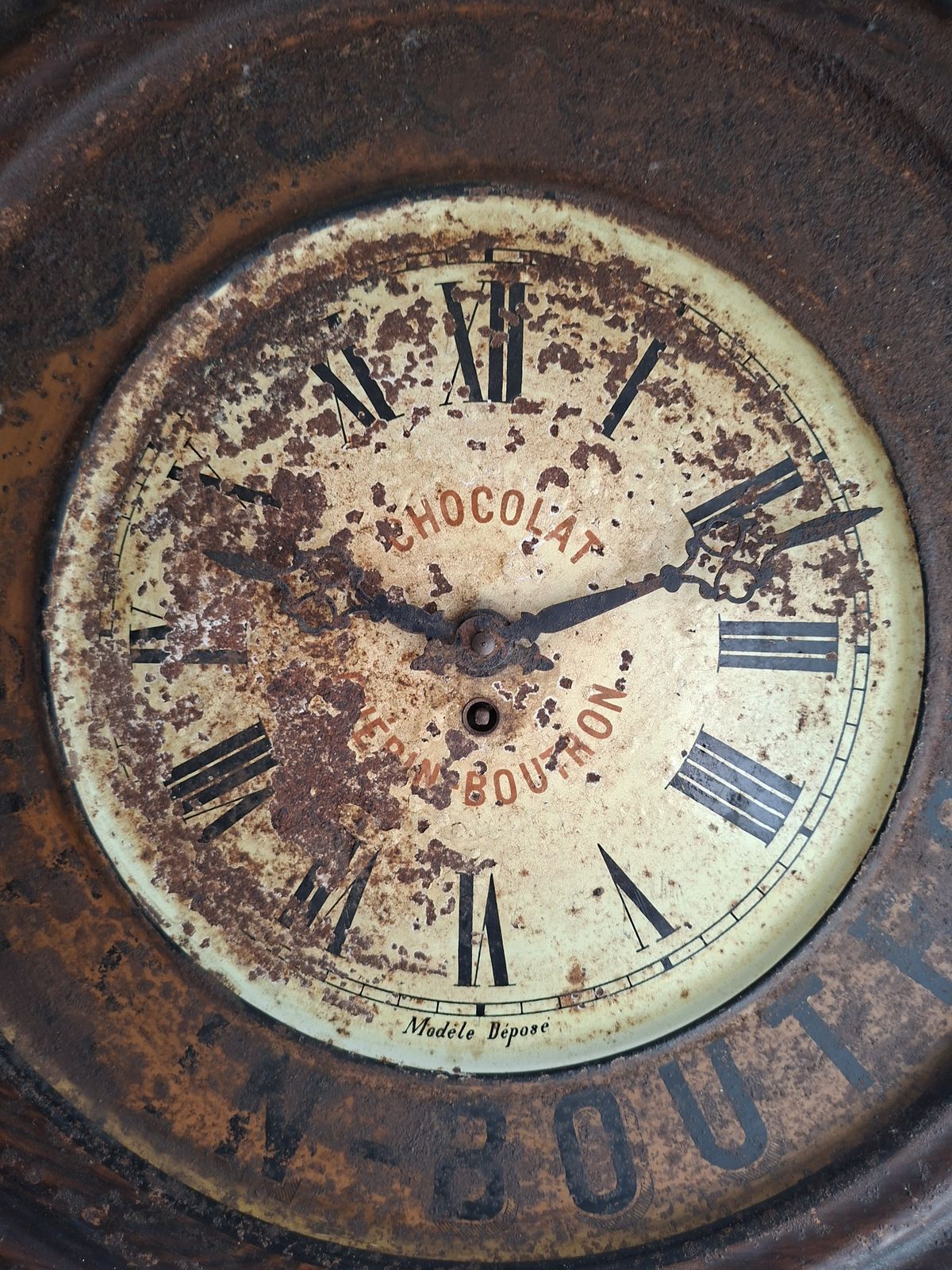 French Metal Guérin Boutron Chocolate Advertising Wall Clock photo furniture