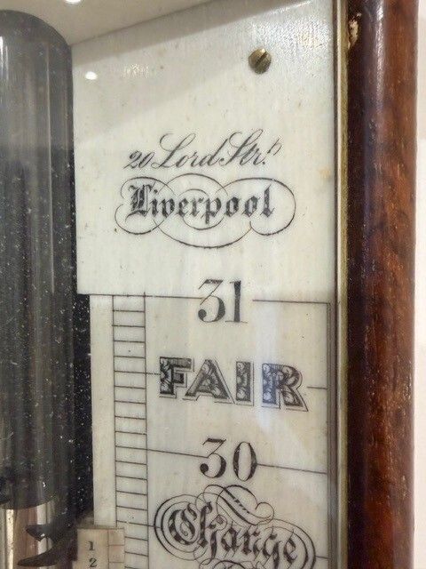 Very Early Victorian Walnut Stick Barometer Abraham Of Liverpool C.1835 photo buy