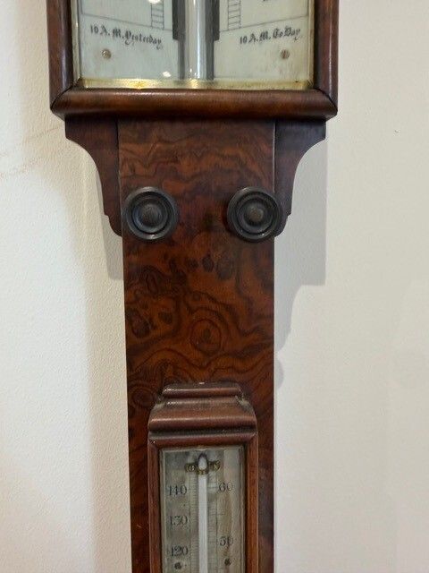 photo furniture Very Early Victorian Walnut Stick Barometer Abraham Of Liverpool C.1835