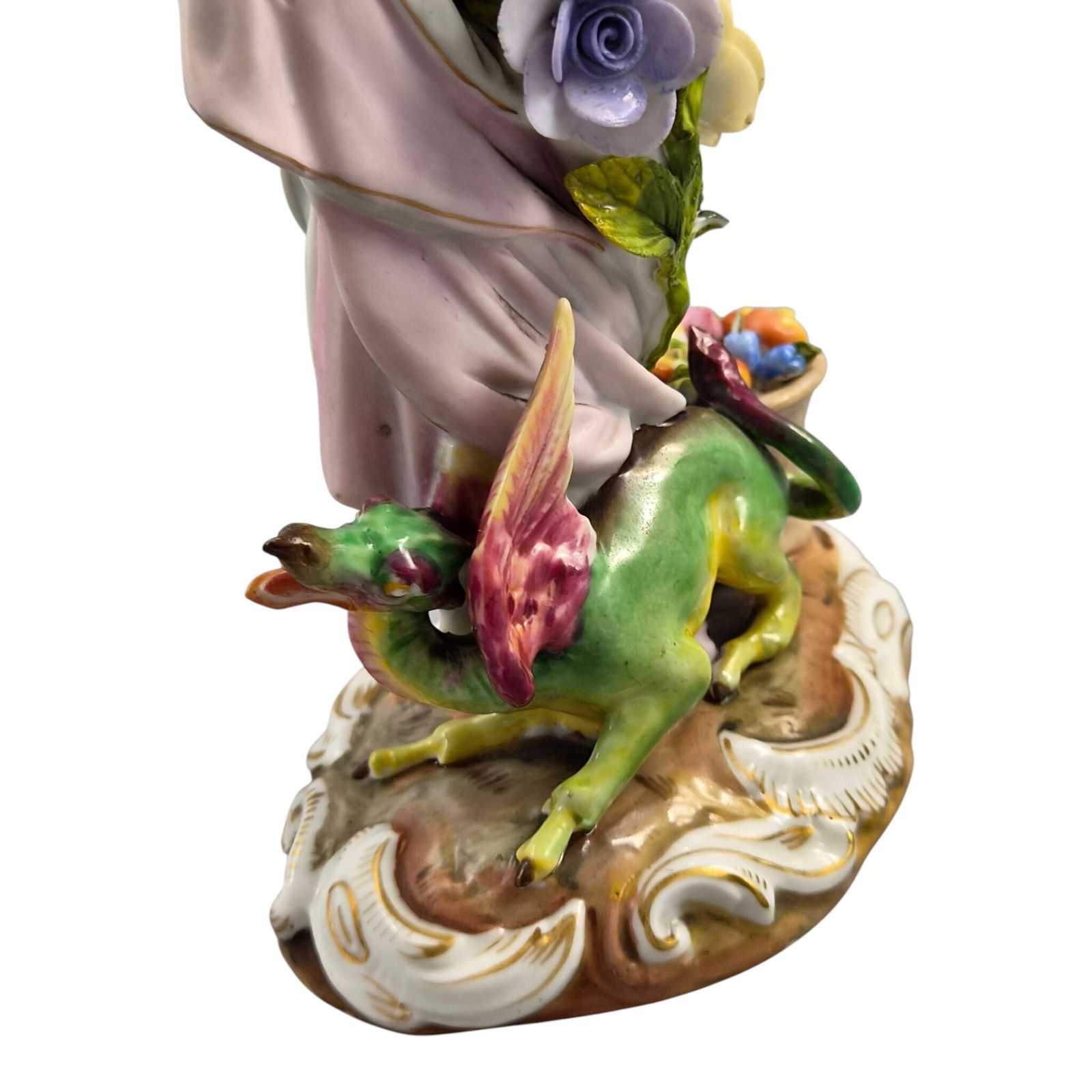 photo furniture Volkstedt R. Eckert & Co. Allegorical Porcelain Candlesticks C.1895