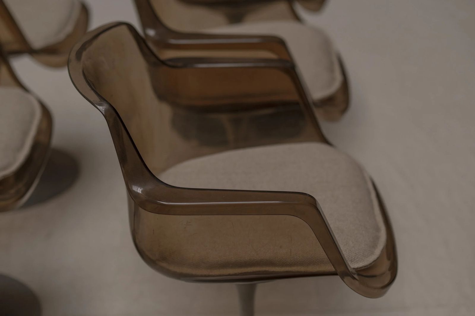Set Of Six Space Age Dining Chairs, France Circa 1970s photo vinterior