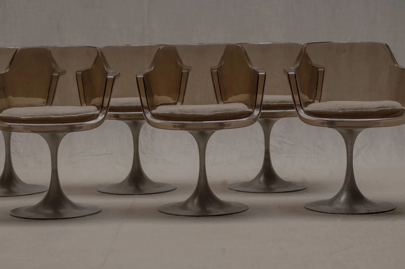 Furniture Set Of Six Space Age Dining Chairs, France Circa 1970s photo