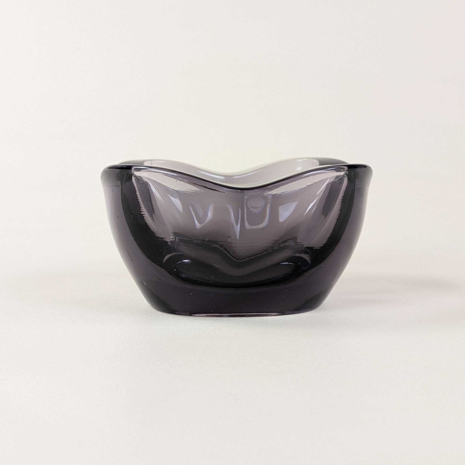 photo for sale Sklo Union Amethyst Catchall Dish, Rudolf Jurnikl Heavy Glass Desk Tidy, Purple Trinket Bowl, Mid Century Modern 1960s Office Decor Ashtray