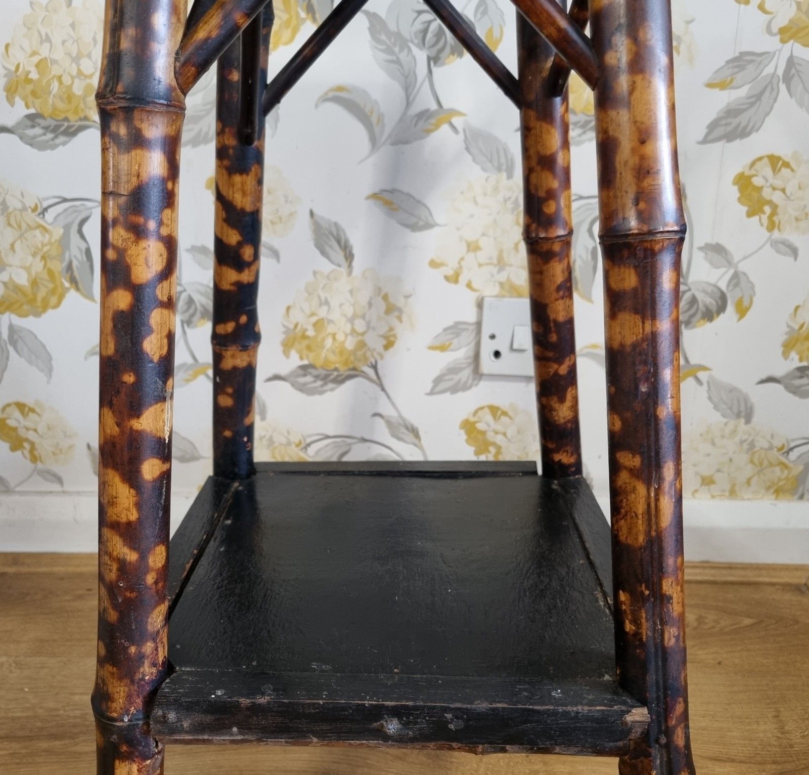 Early 20th Century Tiger Bamboo Side Table Two Tier Plant Stand Cm High photo buy