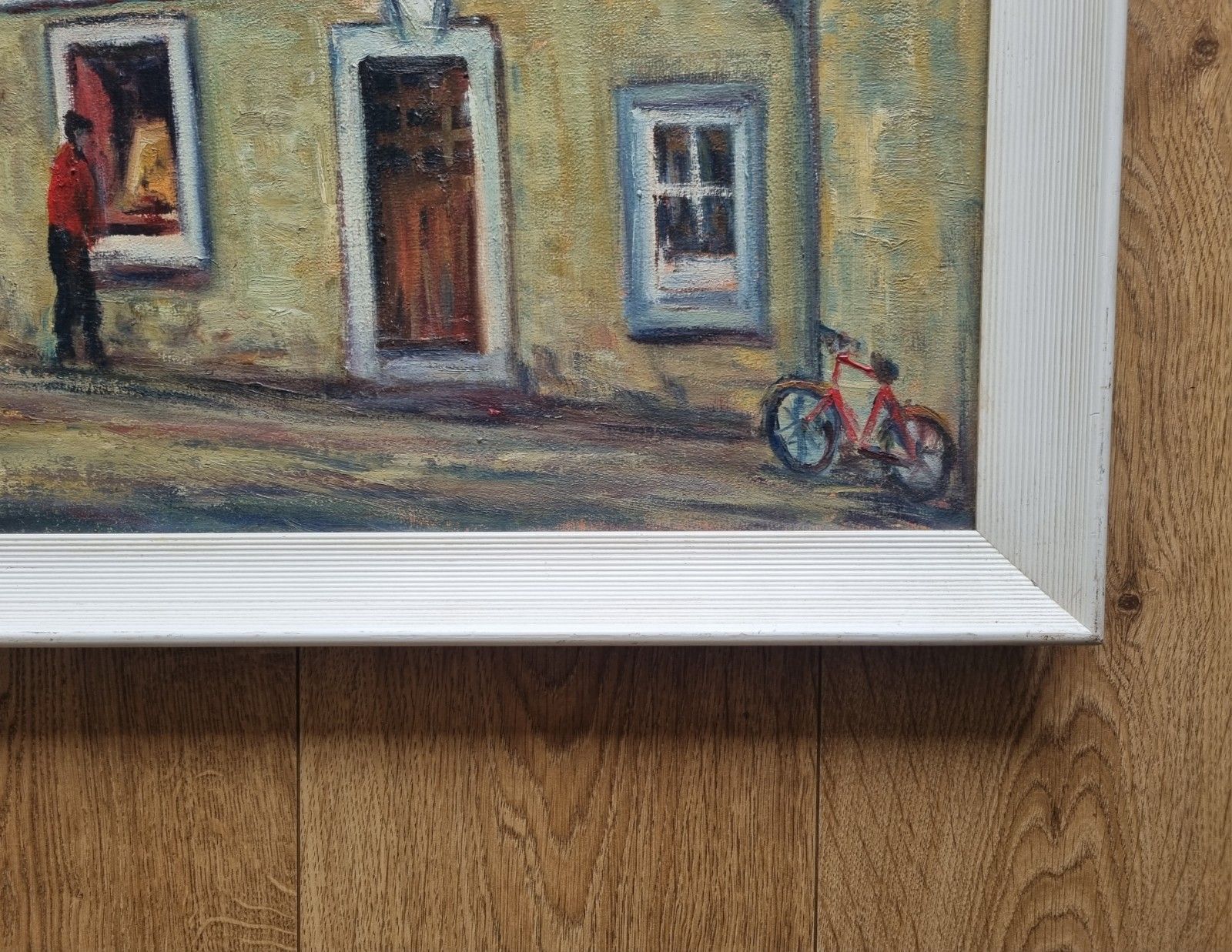 photo vinterior Vintage Scottish Oil Painting Houses Glasgow School Style Constance Hamilton