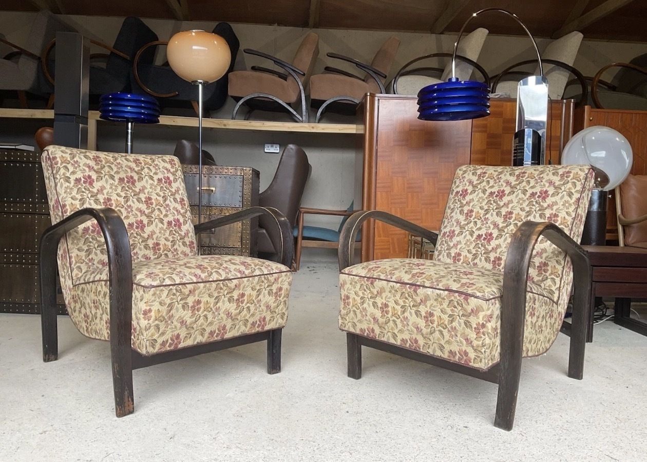 Set Of 2 Armchairs By Karel Kozelka & Antonín Kropáček For Praha Interier 50s photo vinterior