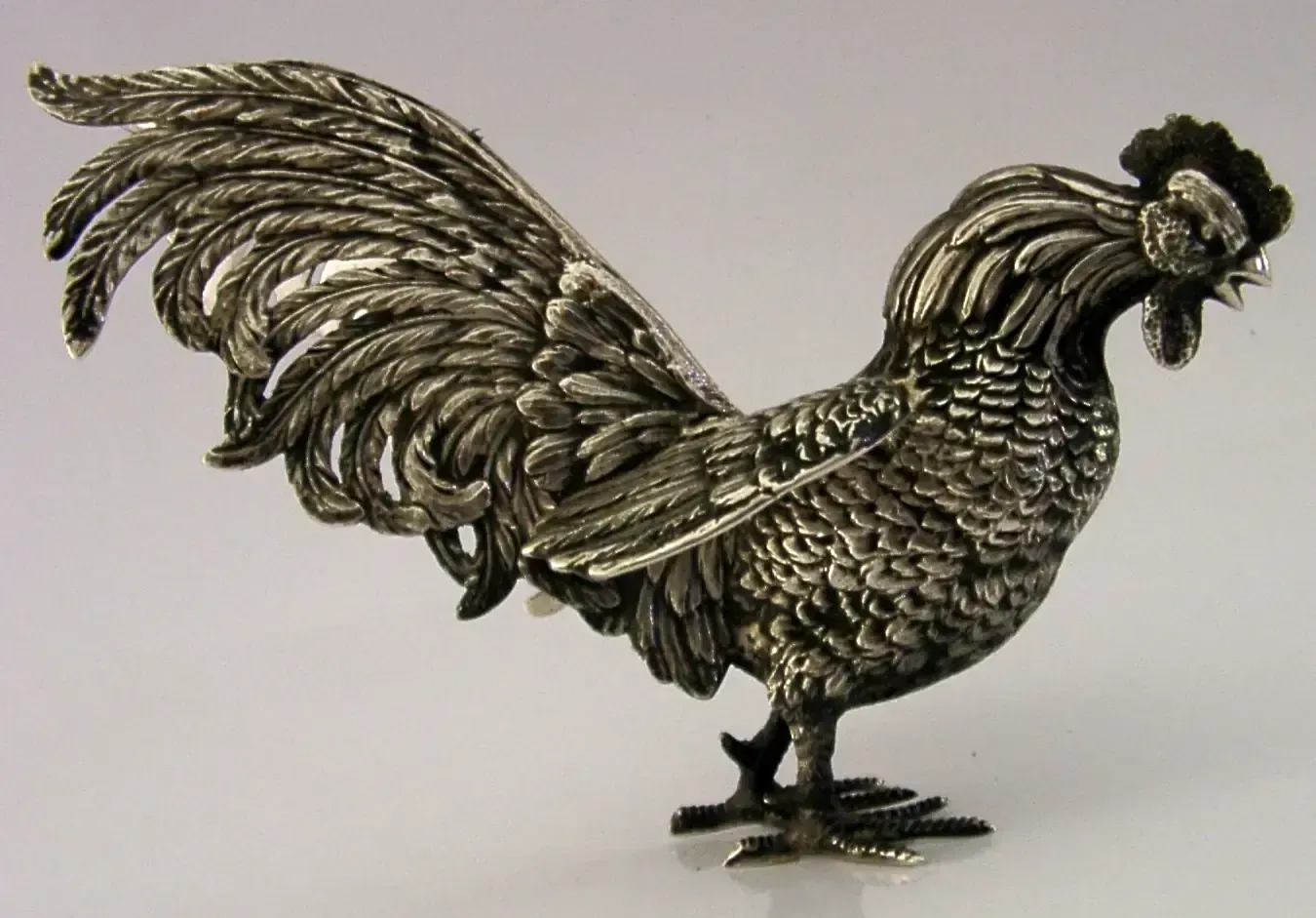 Figurine de coq en argent massif 833, 178 g, vers 1960 photo 595.0