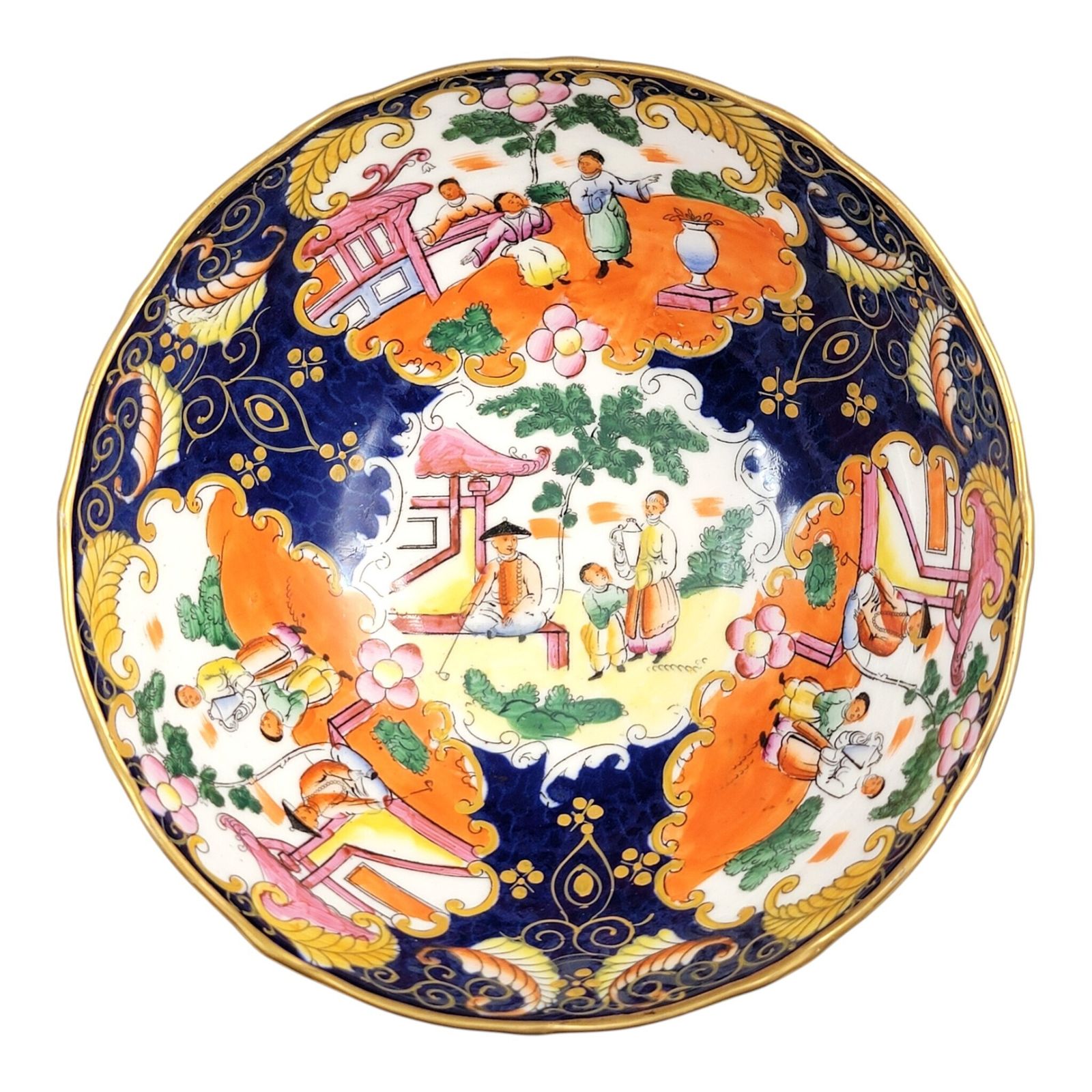 Mason's Patent Ironstone grote gedekte schaal, Chinoiserie-patroon, ca. 1820 photo vintage