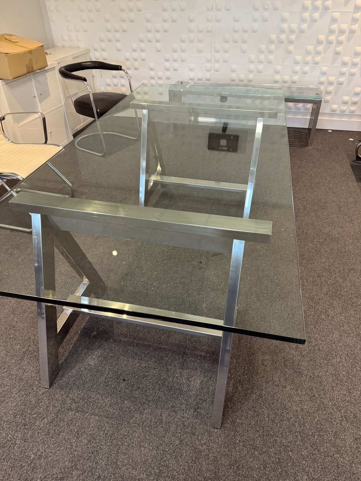 Ralph Lauren Highbridge Trestle Glass  Desk photo furniture