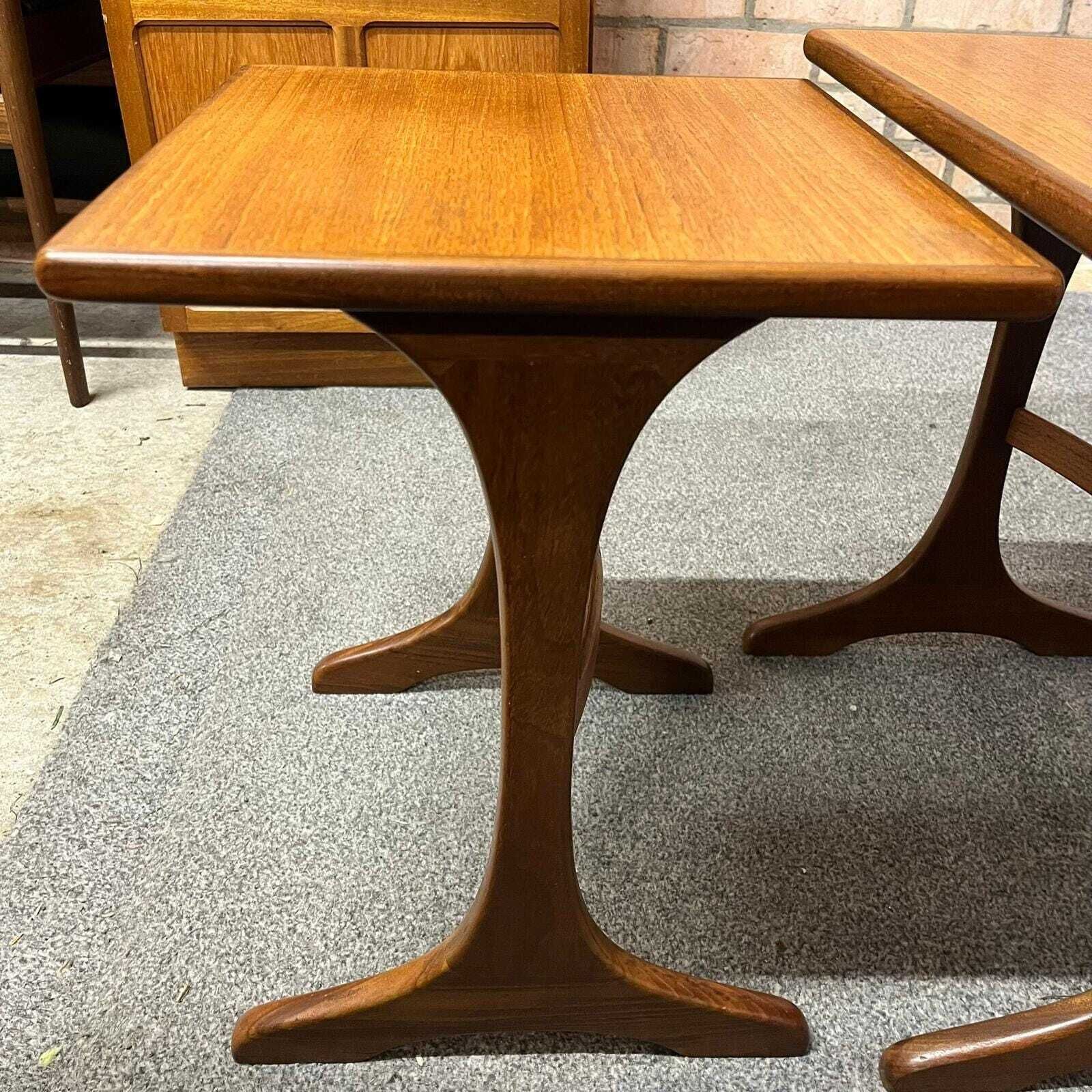 photo furniture Mid Century Set Of 3 1960s/70s Teak Crossbanded Nest Of Tables Danish Style