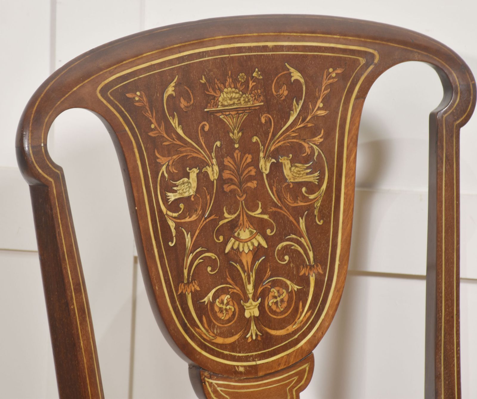 Pair Of Inlaid Mahogany Side Chairs photo vinterior
