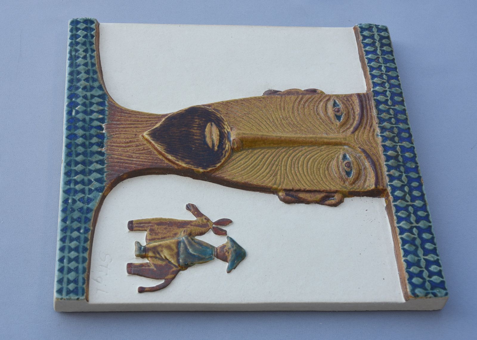 Don Quixote Tile H1184 By Stig Lindberg For Gustavsberg, Sweden, 1950s photo for sale