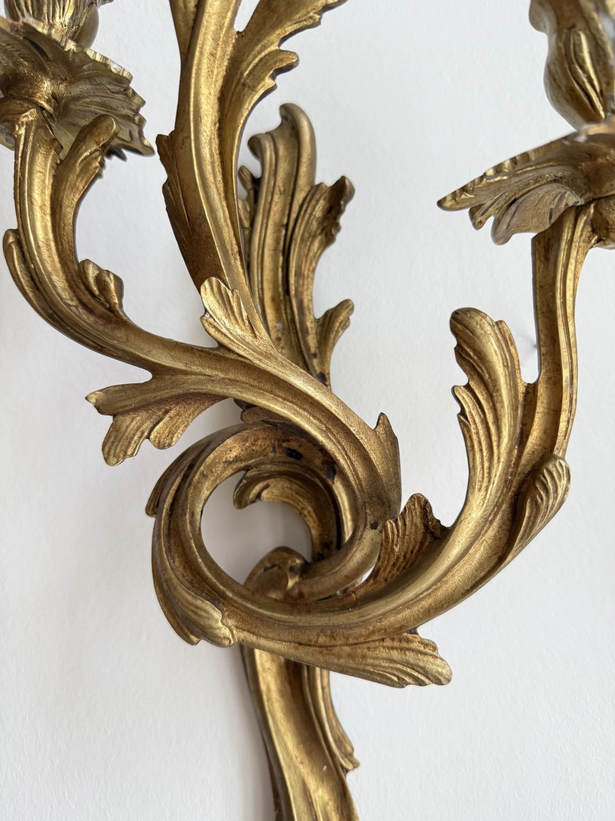 A Rare Set Of Six Early 20th Century Gilt Brass Wall Lights photo 875.0