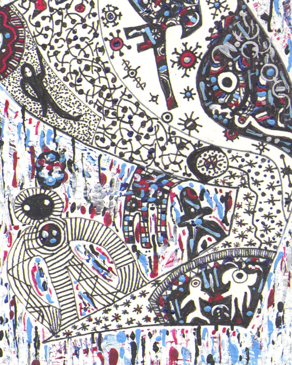 Intricate Outsider Artist Painting photo for sale
