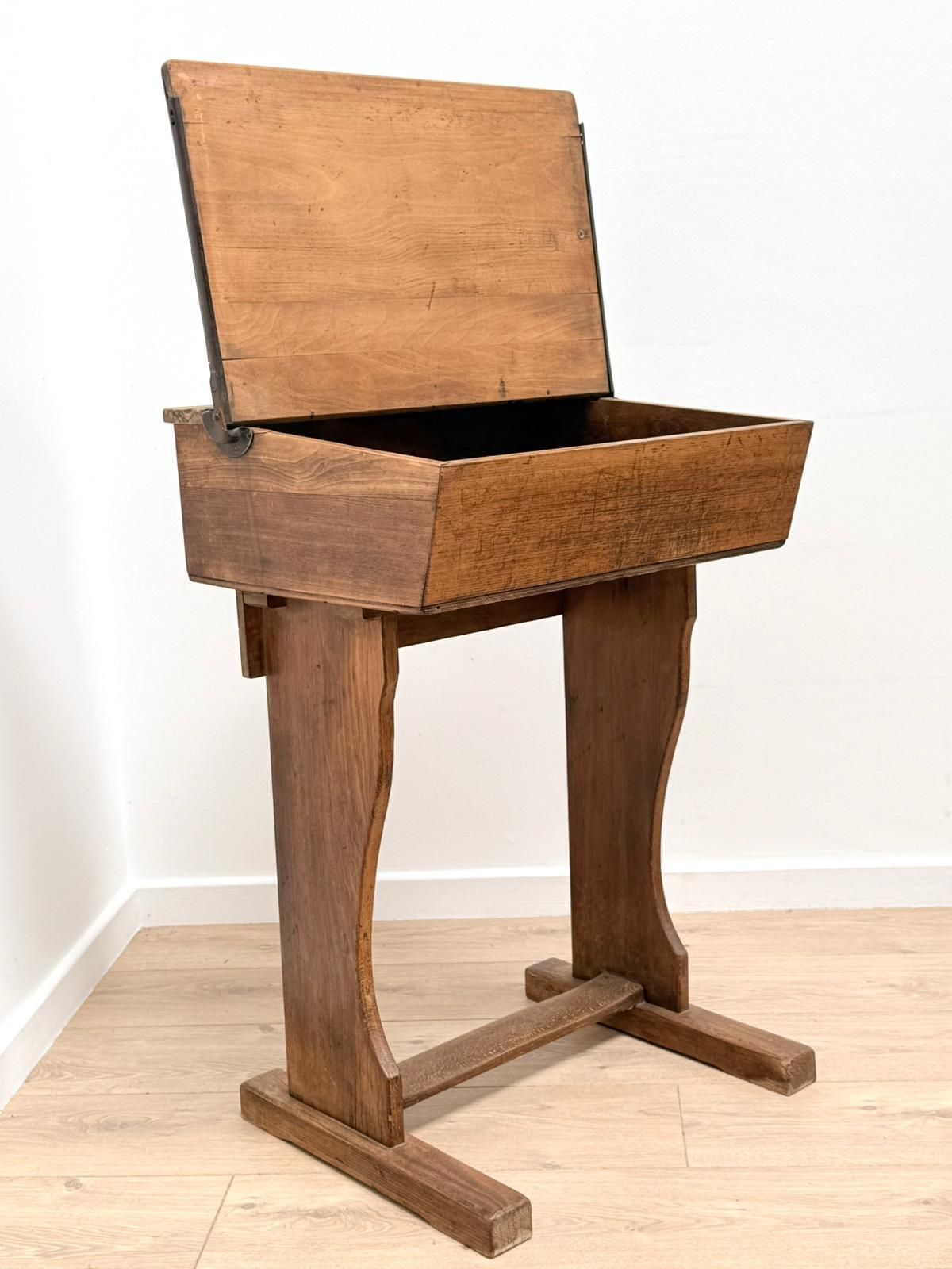 Superb Vintage Mid Century Beech Child's School Desk  Delivery Available 0116.