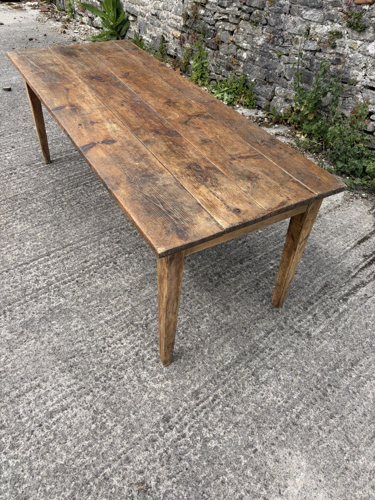Antique French Pine Farmhouse Rustic Dining Table — 198cm — Circa 1900 photo 950.0