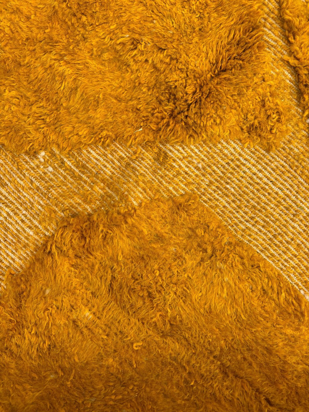 Yellow Mrirt Moroccan Wool Rug 200x300 Cm– Handmade Thick Wool Berber Rug Woven By Women Cooperative photo vintage