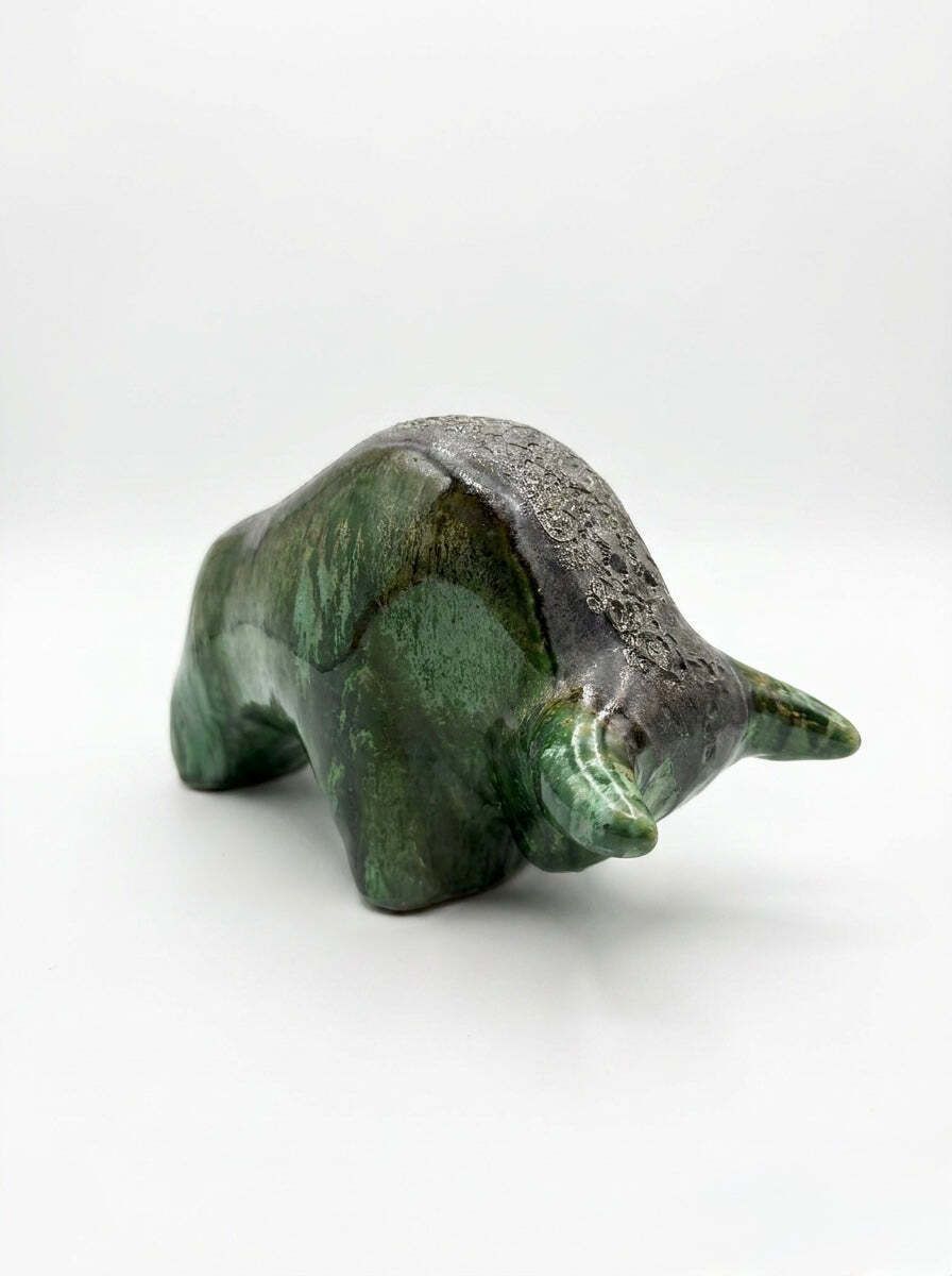 Otto Keramik Classic Ceramic Bull West German Pottery Fat Lava photo vinterior