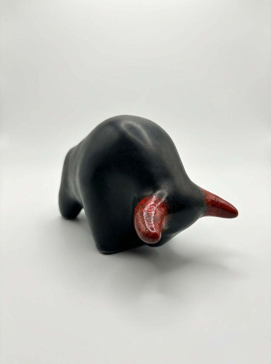 Otto Keramik Classic Ceramic Bull West German Pottery Fat Lava photo buy