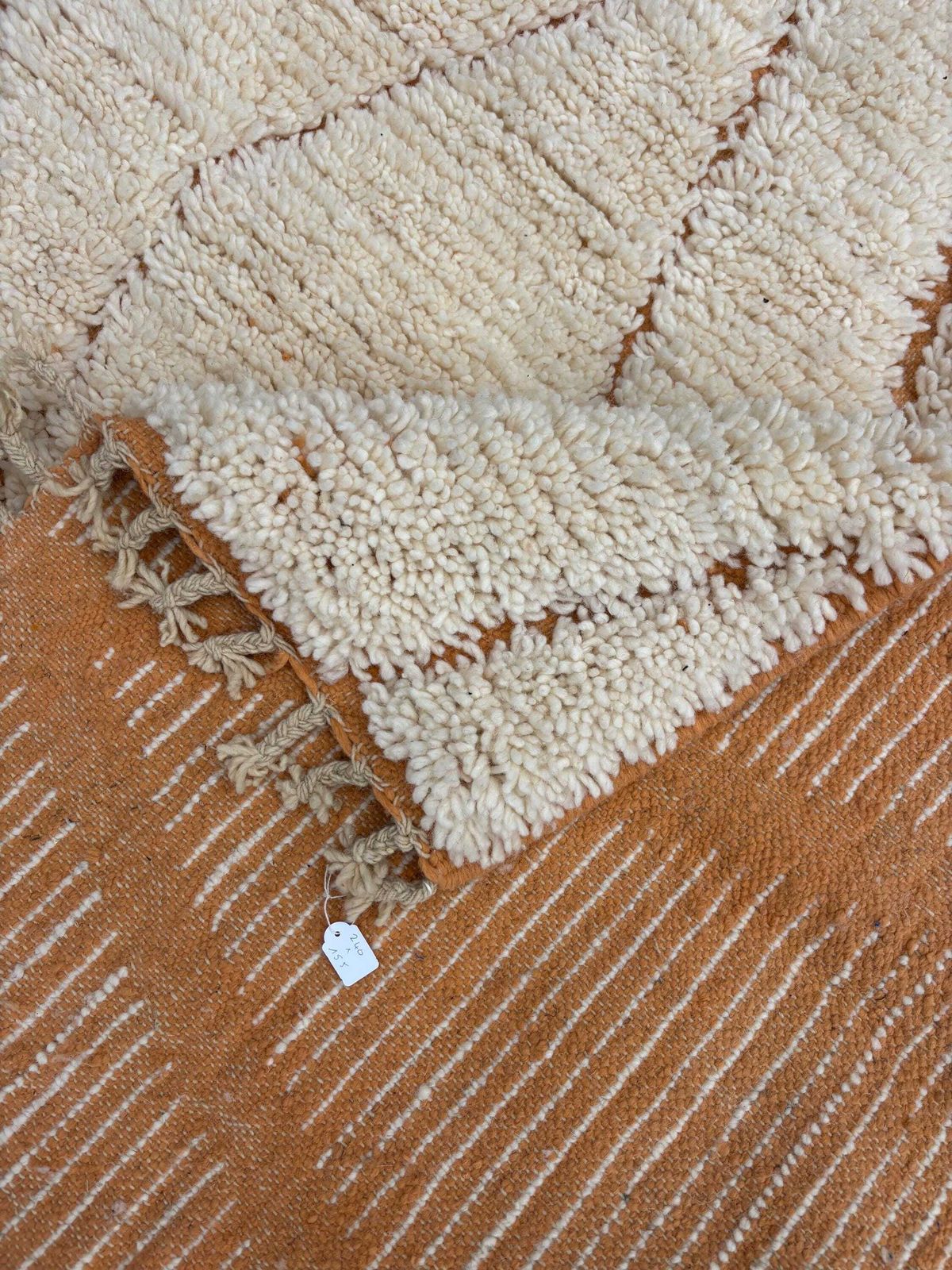 Moroccan Beni Ouarain Wool Rug 155x240 Cm – Natural Cream With Geometric Pattern   Beni Ourain Carpet   Contemporary Rug   Shaggy Rug photo Textiles