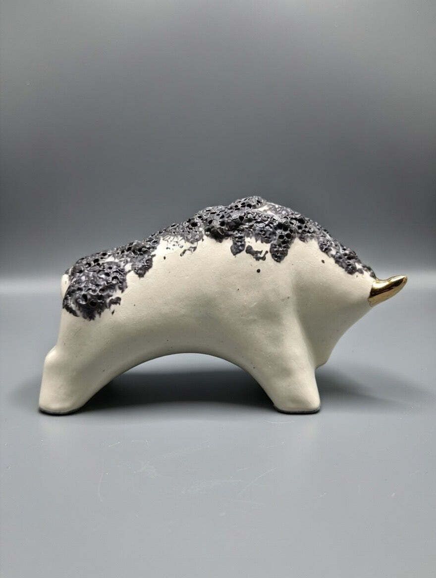 Otto Keramik Gold Edition Ceramic Bull West German Pottery Fat Lava photo buy