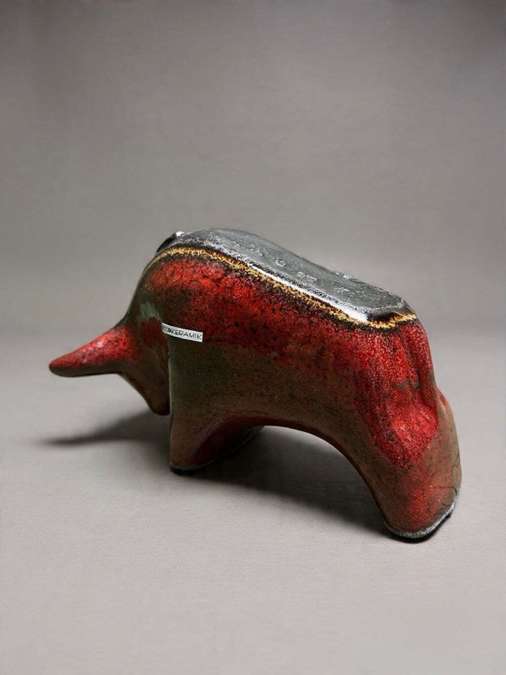 Otto Keramik Classic Ceramic Bull West German Pottery Fat Lava photo vintage