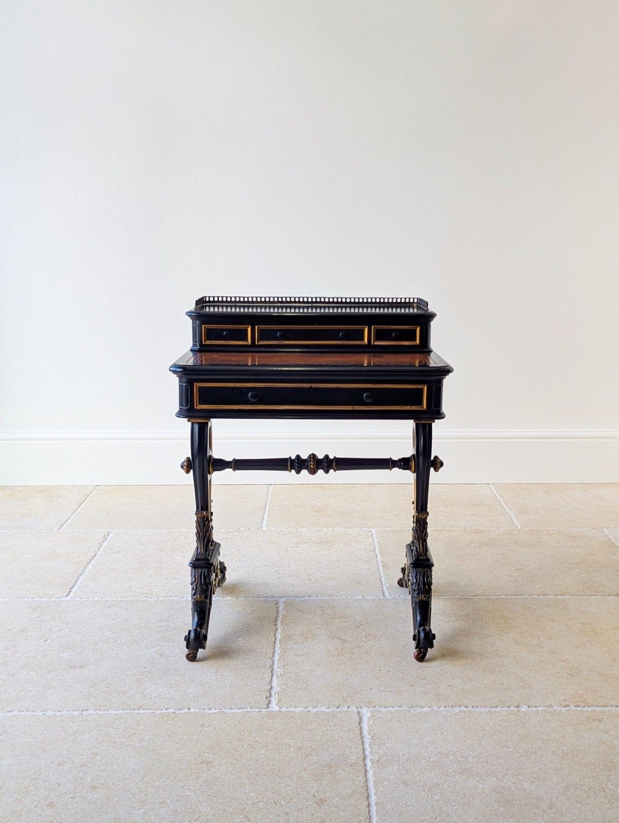 Antique Victorian Ebonised Bonheur Du Jour C.1870 photo furniture